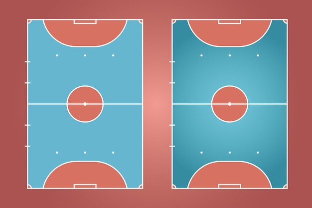 Futsal field flat design Football field graphic illustration Vector of futsal court and layout