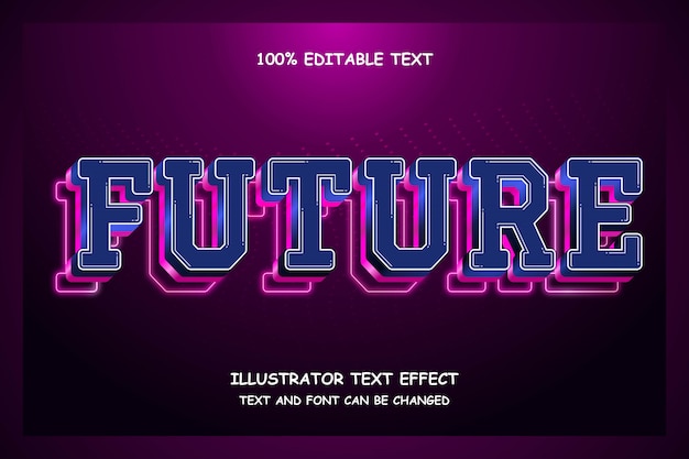 Future,3d editable text effect modern neon style