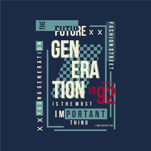 the future generation text frame graphic typography design  