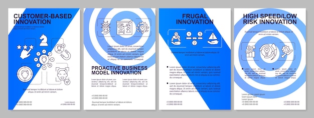 Future of innovation management aspects blue brochure template