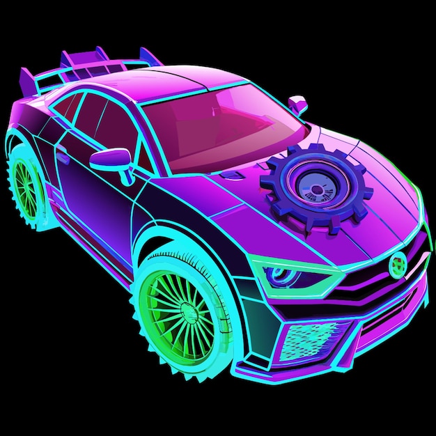 future new car r8 neon ambiance abstract black oil gear mecha detailed acrylic grunge