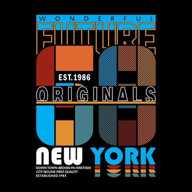 future new york tee typography graphic design for print vector illustration art