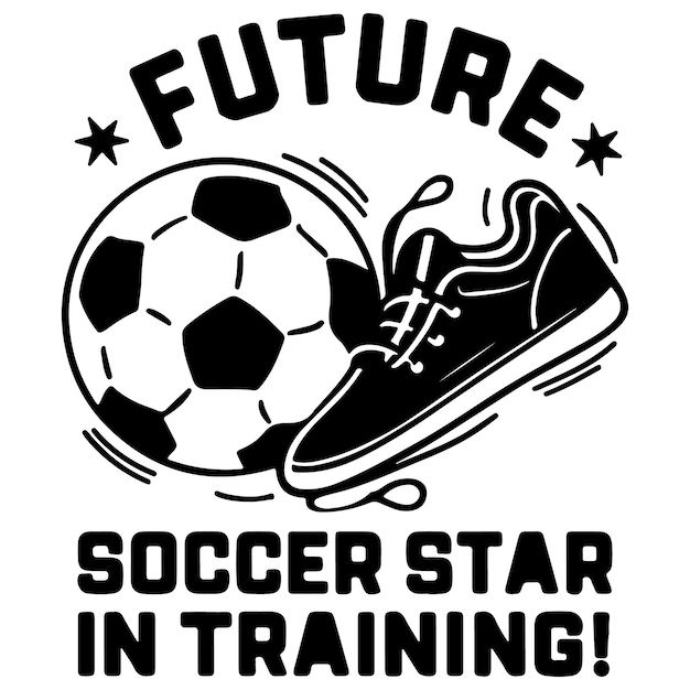 Vector future soccer star in training tshirt vector design