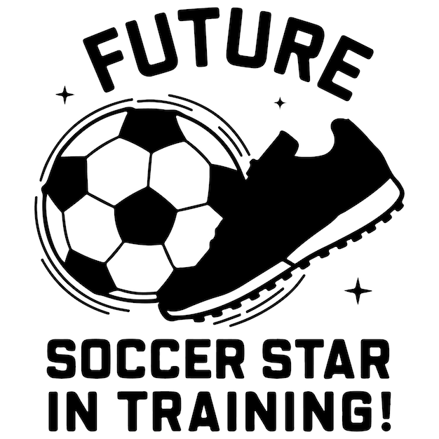 Vector future soccer star in training tshirt vector design