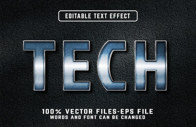 Future Tech 3d text effect premium vectors