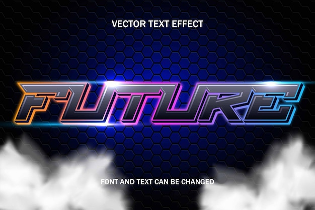 Future technology font typography 3d editable text effect style lettering template high tech design