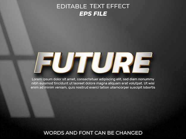 future text effect font editable typography 3d text vector template