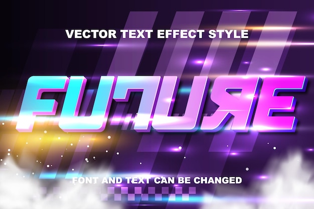 Future typography lettering 3d editable text effect font style template background wallpaper banner