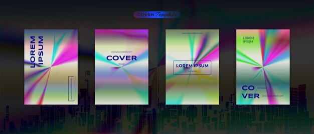 Futuristic 80s cover design pearl retro vibrant back to the future theme collection vector background for flyers banners posters invitations gift cards brochures