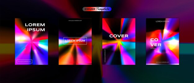 Futuristic 80s cover design retro burst vibrant back to the future theme collection vector background for flyers banners posters invitations gift cards brochures