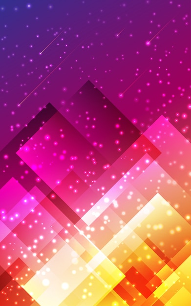 Futuristic abstract background geometric vertical poligonal shape purple pink yellow pattern.