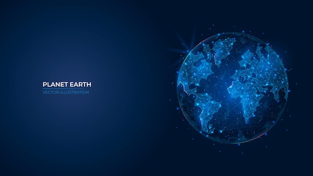 Futuristic abstract symbol blue planet earth Concept earth day saving the planet ecology