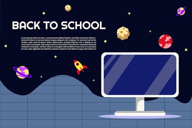 Vector futuristic back to school banner template