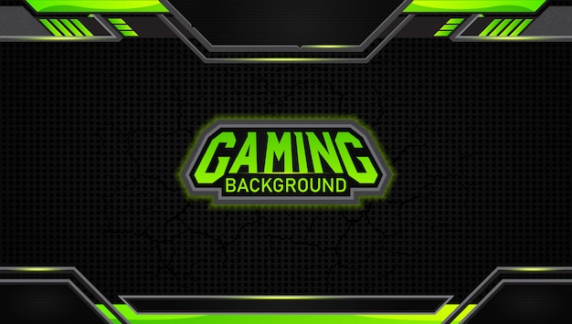 Futuristic Black And Green Gaming Background