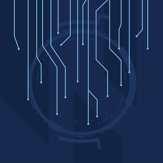 Futuristic blue background with lines circuit electronics