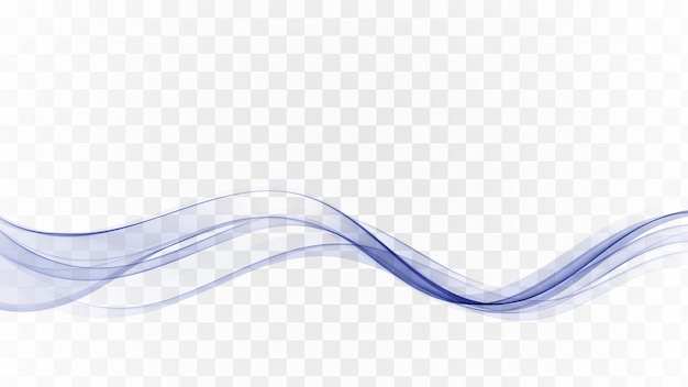 Vector futuristic blue vector wave flow on transparent backgroundsmoky wavedesign element