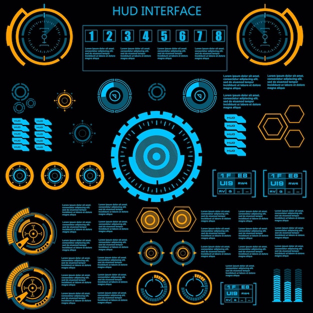 Futuristic blue virtual graphic touch user interface