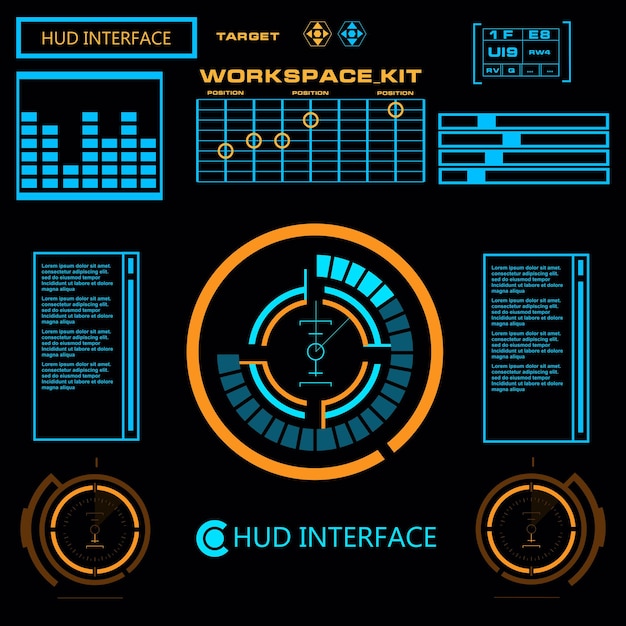 Futuristic blue virtual graphic touch user interface