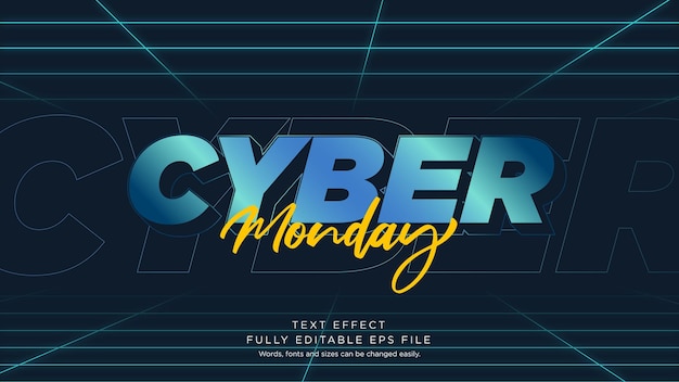 Futuristic Cyber Monday Text Effect Font Type