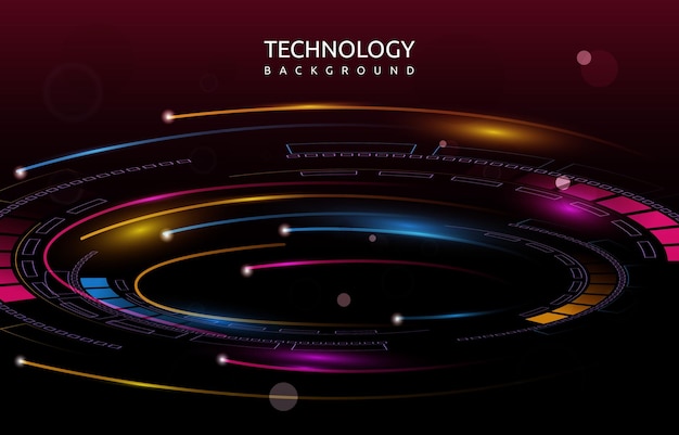 Futuristic Digital Circle Abstract Digital Technology Background