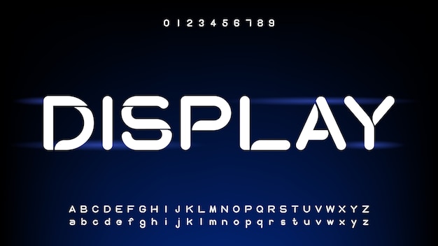 Futuristic and digital technology,curve alphabet fonts