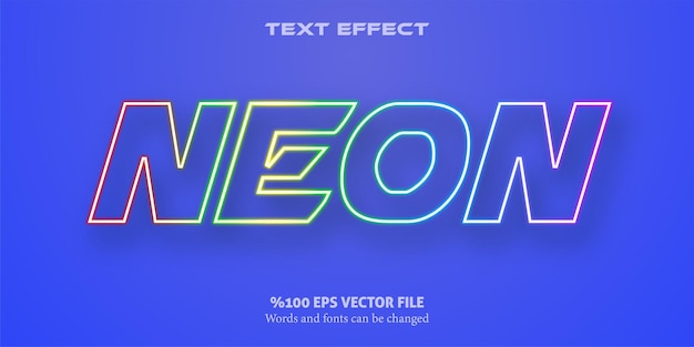 Futuristic editable font with technocratic nuance NEON