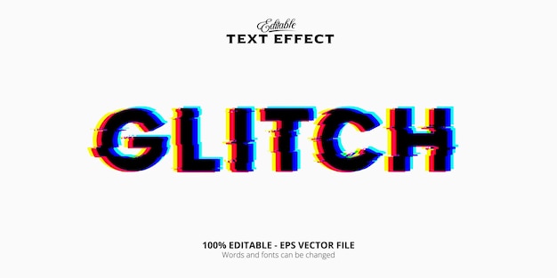 Futuristic and editable glitch text effect