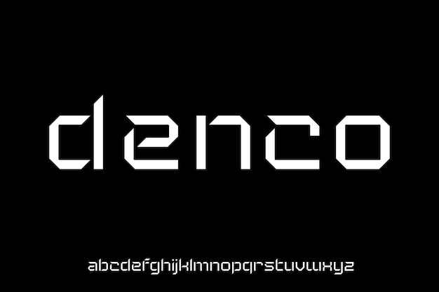 futuristic and elegant alphabet font vector