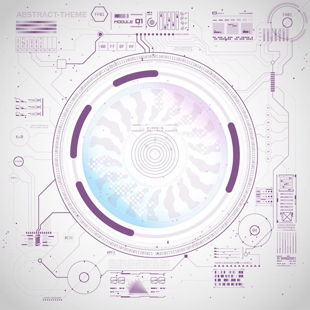 Futuristic element panel Abstract HUD elements for UI UX design Data analysis information