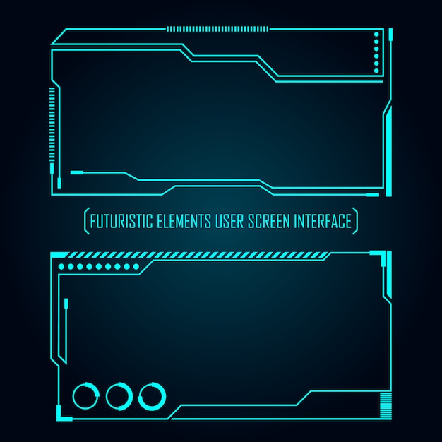 Vector futuristic elements user screen interface set