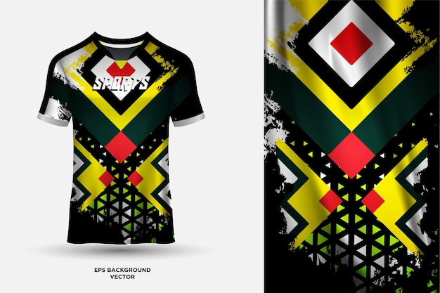 Futuristic and fantastic T shirt jersey design suitable for sports racing soccer gaming and e sports vector