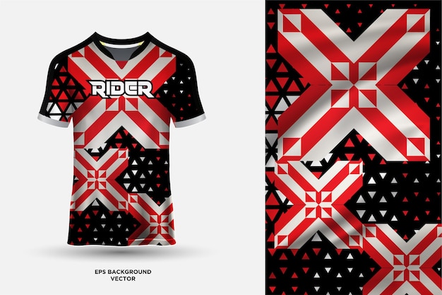 Futuristic and fantastic T shirt jersey design suitable for sports racing soccer gaming and e sports vector