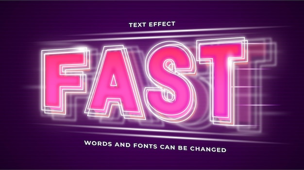 Futuristic fast speed text effect editable eps cc