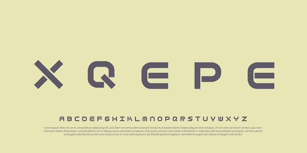 Futuristic Geometric Font Vector Alphabet with Unique Shapes