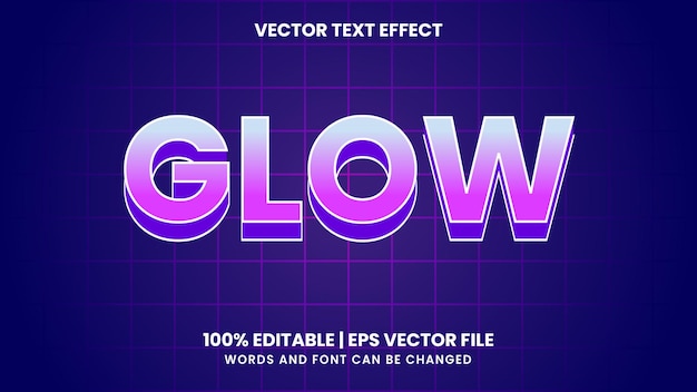 Futuristic glow text effect eps editable