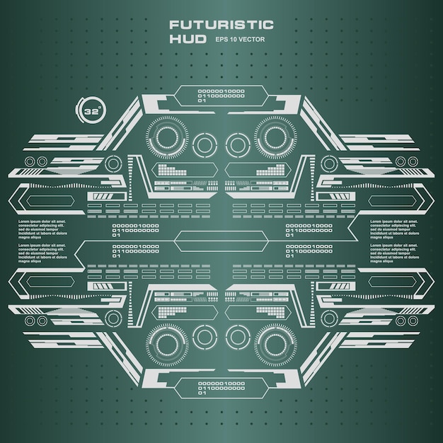 Futuristic green virtual graphic touch user interface