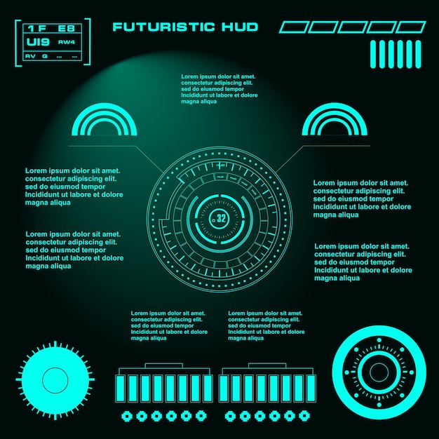 Futuristic green virtual graphic touch user interface