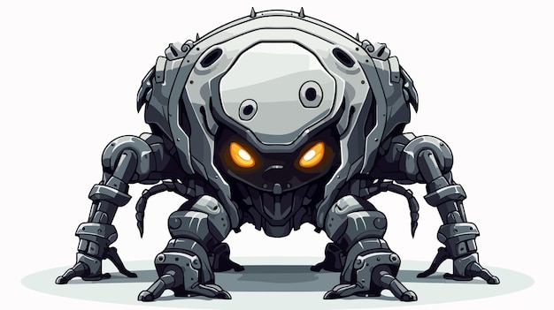 Futuristic Heavy Metal Mech Ball Posing on White Background