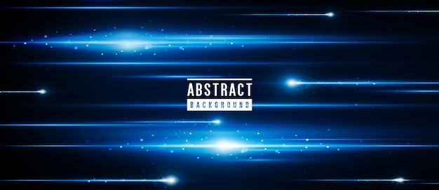 Futuristic horizon background with blue light Free Vector