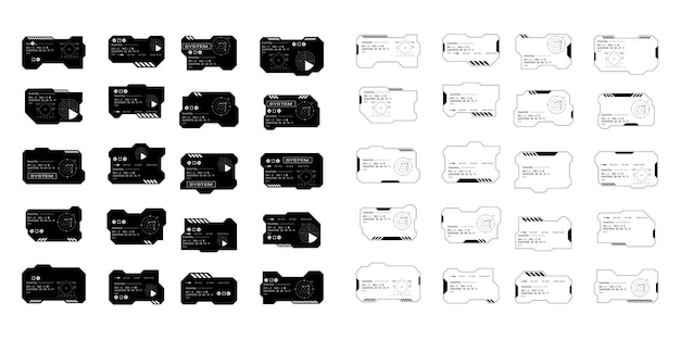 Futuristic hud border templates design