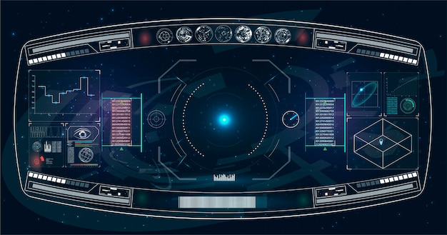 Futuristic hud interface screen design. sci-fi virtual reality technology view display