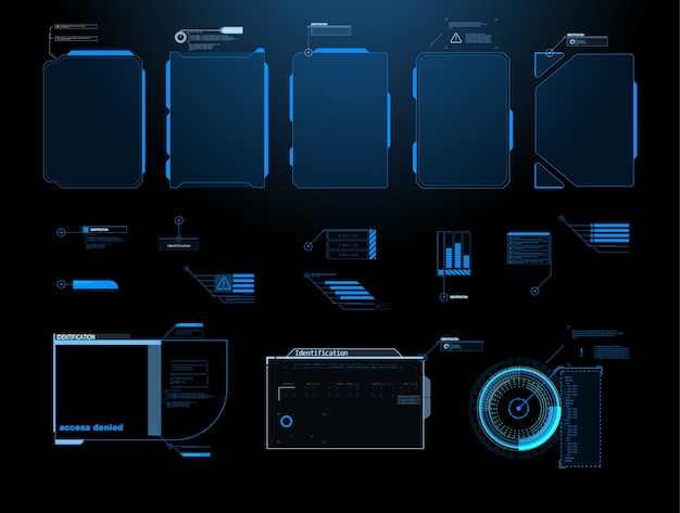 Futuristic  HUD Interface Screen . Digital callouts titles.