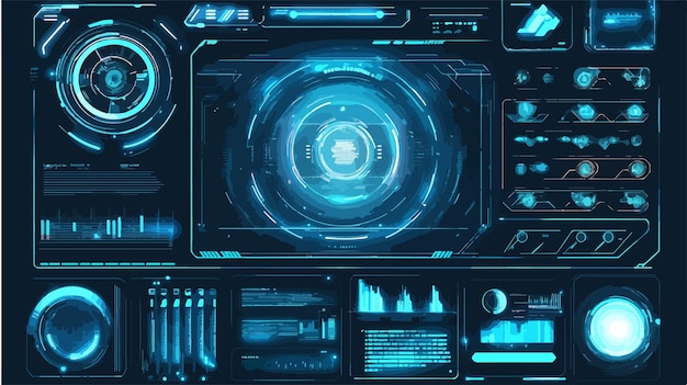 Vector futuristic hud interface technology scifi vector illustration