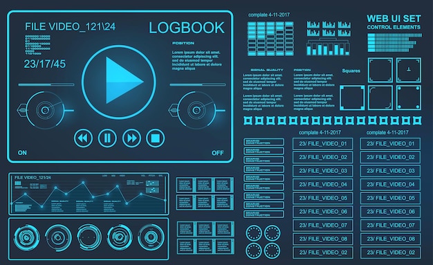 Futuristic hud music dashboard display virtual reality technology screen