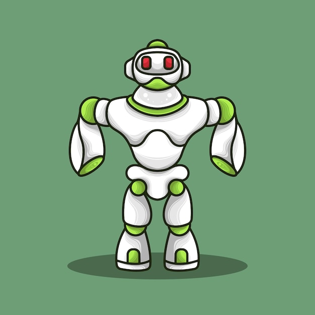 futuristic humanoid robot mascot logo icon