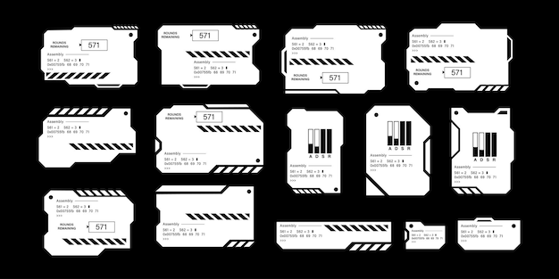 Futuristic interface ui elements Holographic hud user interface elements high tech bars and frames