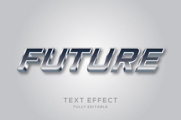 Futuristic Metal Silver  Text Effect