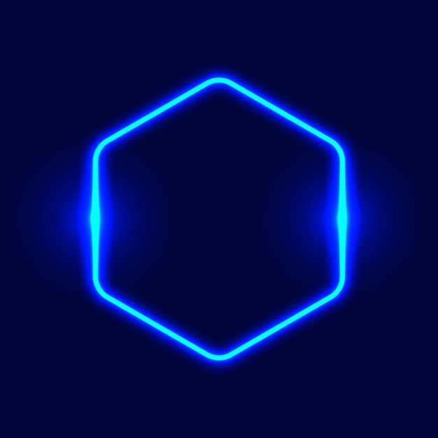 Futuristic Neon frame border blue neon glowing background