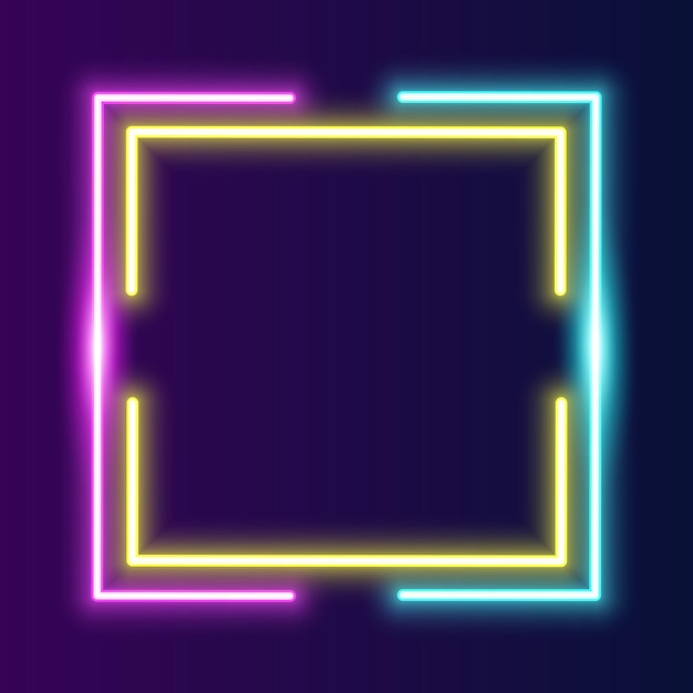 Futuristic Neon frame border cyber neon glowing background