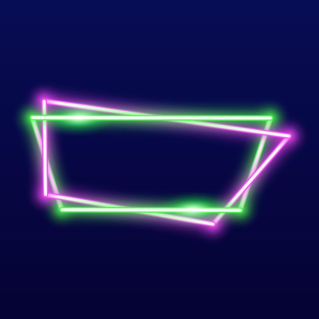 Futuristic Neon frame border green and pink neon glowing background